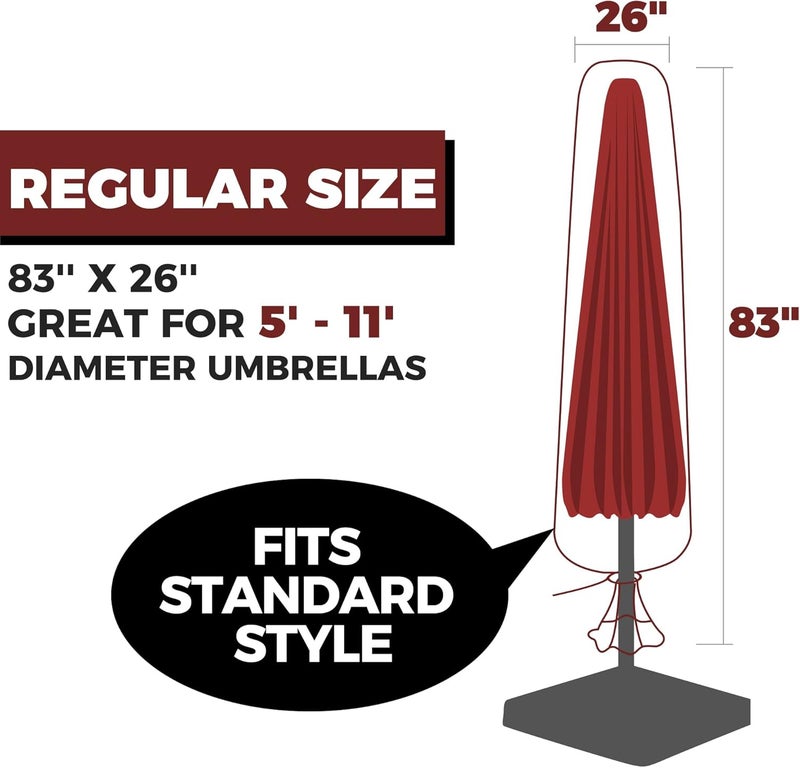 Storage Standard 2-Pack Patio Umbrella Cover Bags - Clear Outdoor Patio Umbrella Covers Waterproof, Reusable Heavy-Duty 4-Mil Plastic – Includes Zip Ties & Labels, Bag Fits 5 to 11-Foot Diameter Umbrellas - Image 4